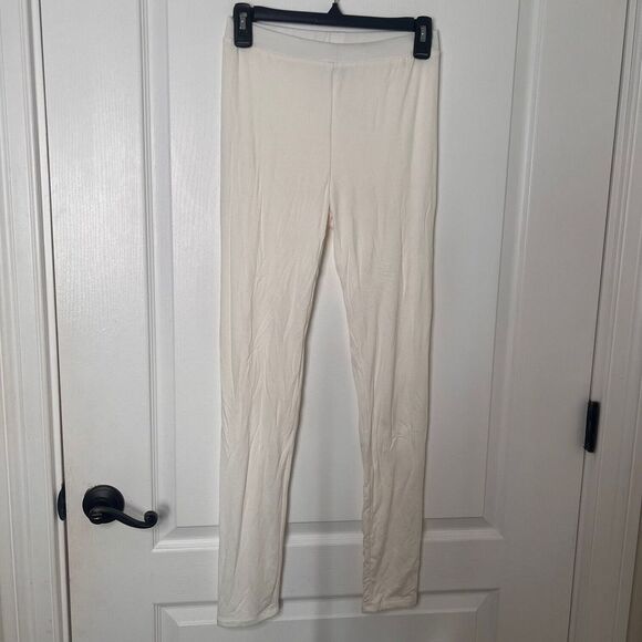 Naked Wardrobe Womens Ankle Leggings High Waist Pull On Stretch White Size Large - Picture 1 of 7